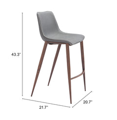 Magnus Slate Gray & Walnut Barstool (Set of 2) - Ornate Home