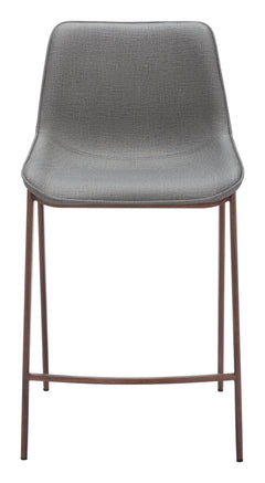 Magnus Slate Gray & Walnut Counter Stool (Set of 2) - Ornate Home