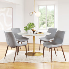 Magnus Slate Gray & Walnut Dining Chair (Set of 2) - Ornate Home