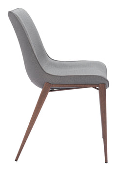 Magnus Slate Gray & Walnut Dining Chair (Set of 2) - Ornate Home