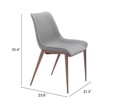 Magnus Slate Gray & Walnut Dining Chair (Set of 2) - Ornate Home