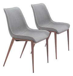 Magnus Slate Gray & Walnut Dining Chair (Set of 2) - Ornate Home