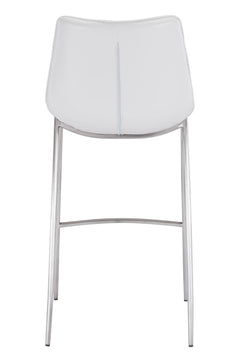 Magnus White & Silver Barstool (Set of 2) - Ornate Home