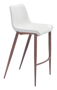 Magnus White & Walnut Barstool (Set of 2) - Ornate Home