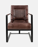 Maguire Dark Sienna Leather Sled Chair - Ornate Home