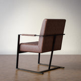 Maguire Dark Sienna Leather Sled Chair - Ornate Home
