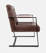 Maguire Dark Sienna Leather Sled Chair - Ornate Home