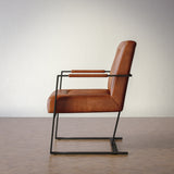 Maguire Saddle Leather Sled Chair - Ornate Home