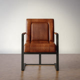 Maguire Saddle Leather Sled Chair - Ornate Home