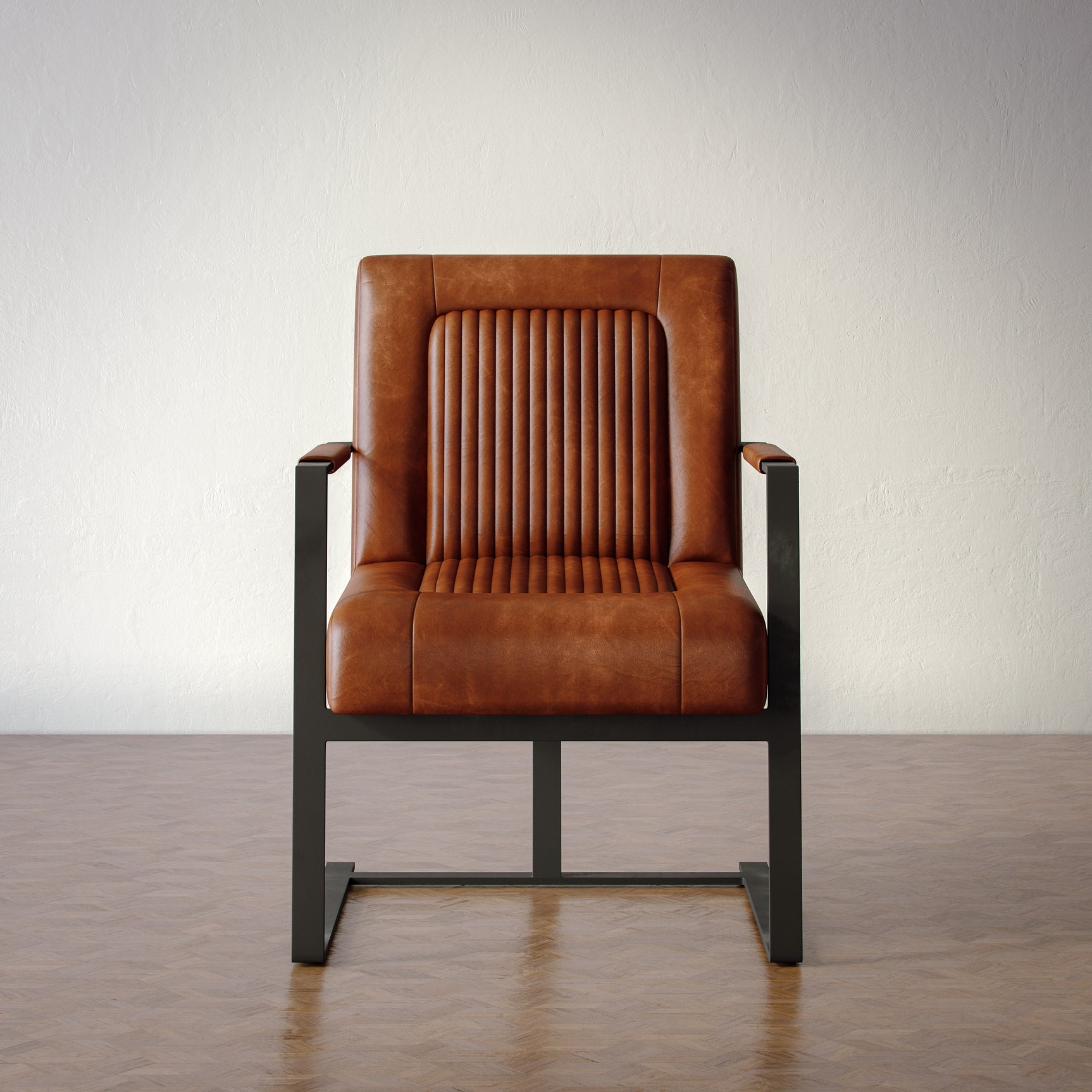 Maguire Saddle Leather Sled Chair - Ornate Home