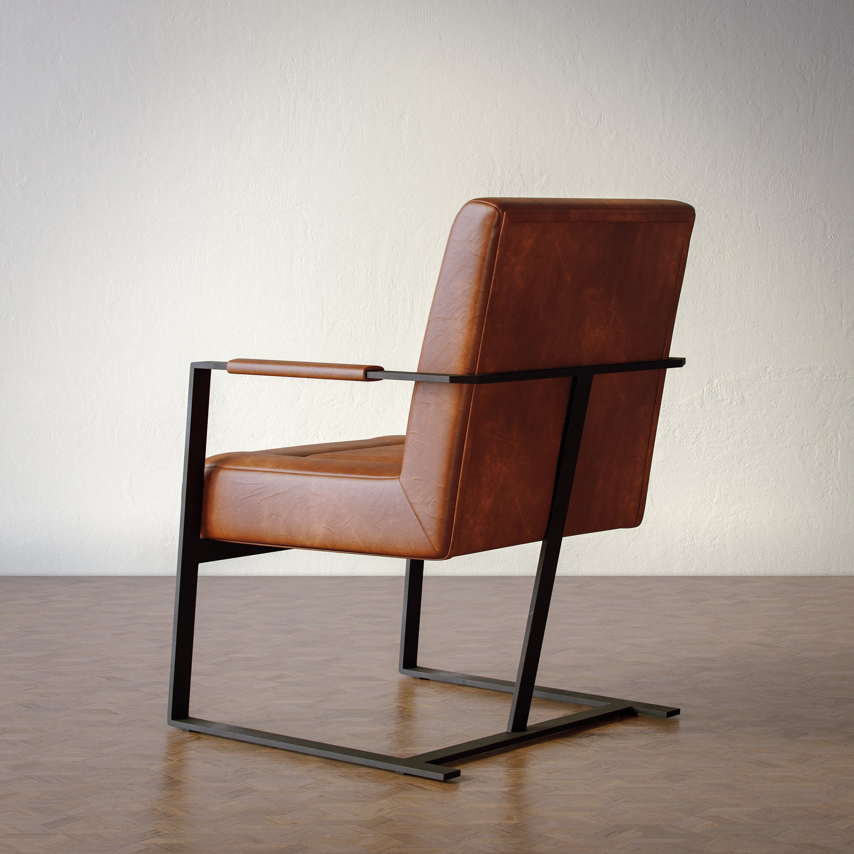 Maguire Saddle Leather Sled Chair - Ornate Home