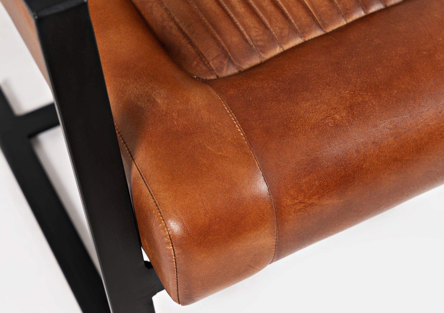 Maguire Saddle Leather Sled Chair - Ornate Home