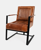 Maguire Saddle Leather Sled Chair - Ornate Home