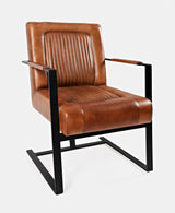 Maguire Saddle Leather Sled Chair - Ornate Home