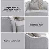 Mahler Beige Linen Armchair - Ornate Home