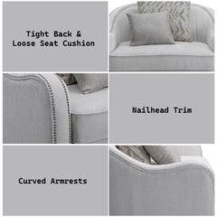 Mahler Beige Linen Armchair - Ornate Home