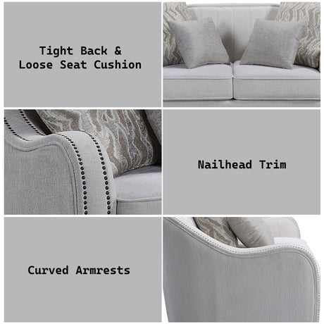 Mahler Beige Linen Loveseat - Ornate Home