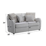 Mahler Beige Linen Loveseat - Ornate Home