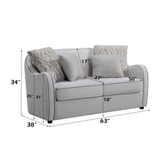 Mahler Beige Linen Loveseat - Ornate Home