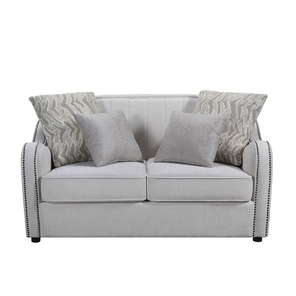 Mahler Beige Linen Loveseat - Ornate Home