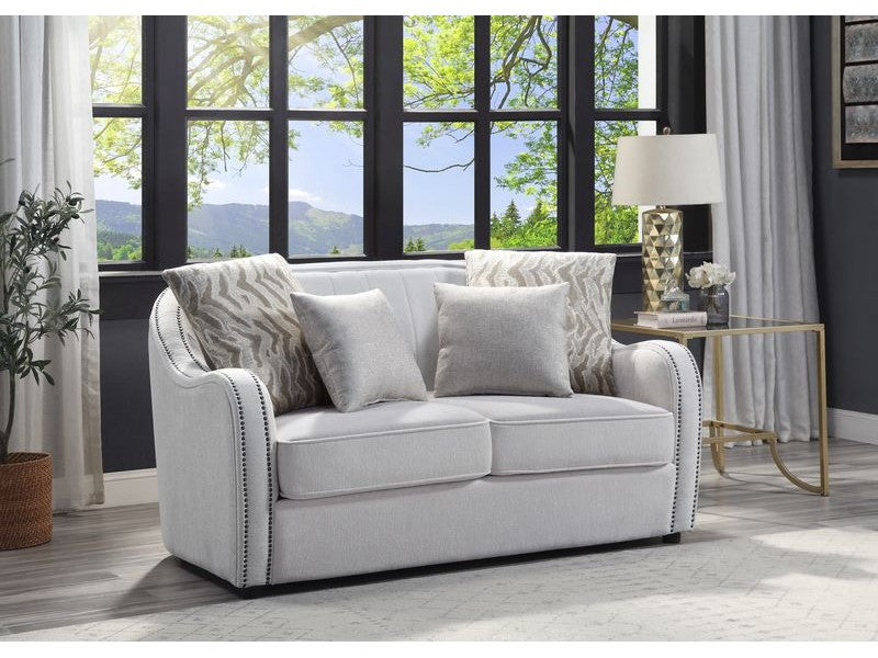 Mahler Beige Linen Loveseat - Ornate Home