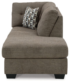 Mahoney Chocolate 2-Piece Sleeper Sectional and Ottoman - Ornate Home