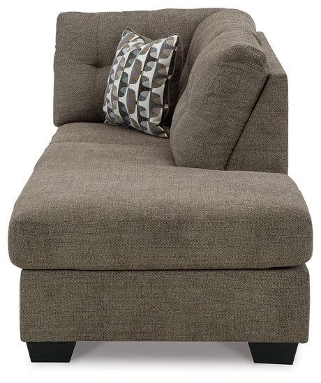 Mahoney Chocolate 2-Piece Sleeper Sectional and Ottoman - Ornate Home