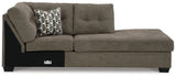 Mahoney Chocolate 2-Piece Sleeper Sectional and Ottoman - Ornate Home