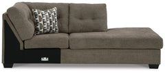 Mahoney Chocolate 2-Piece Sleeper Sectional and Ottoman - Ornate Home
