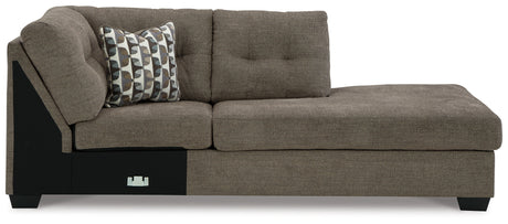 Mahoney Chocolate 2-Piece Sleeper Sectional and Ottoman - Ornate Home