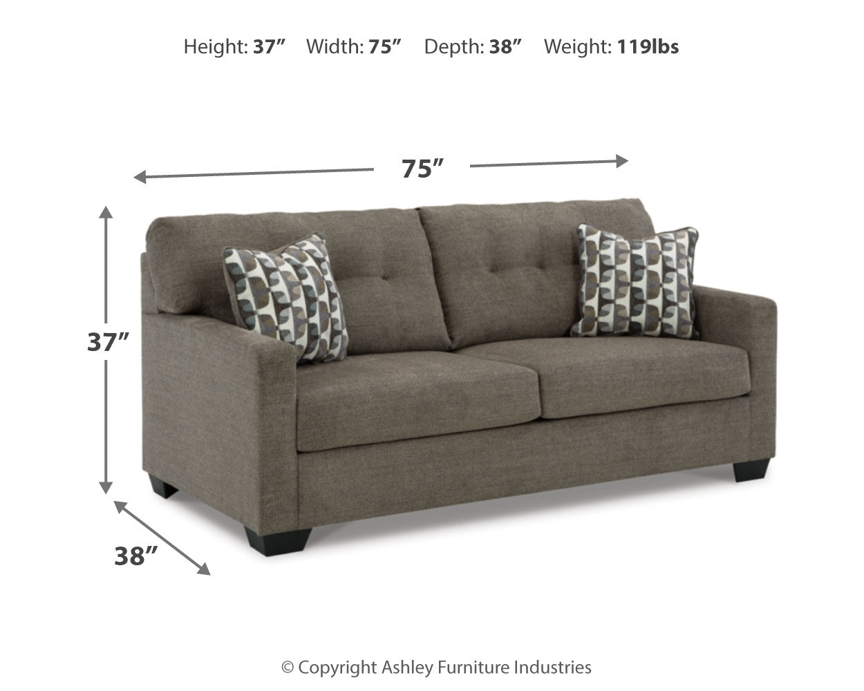 Mahoney Chocolate Sofa and Loveseat - Ornate Home