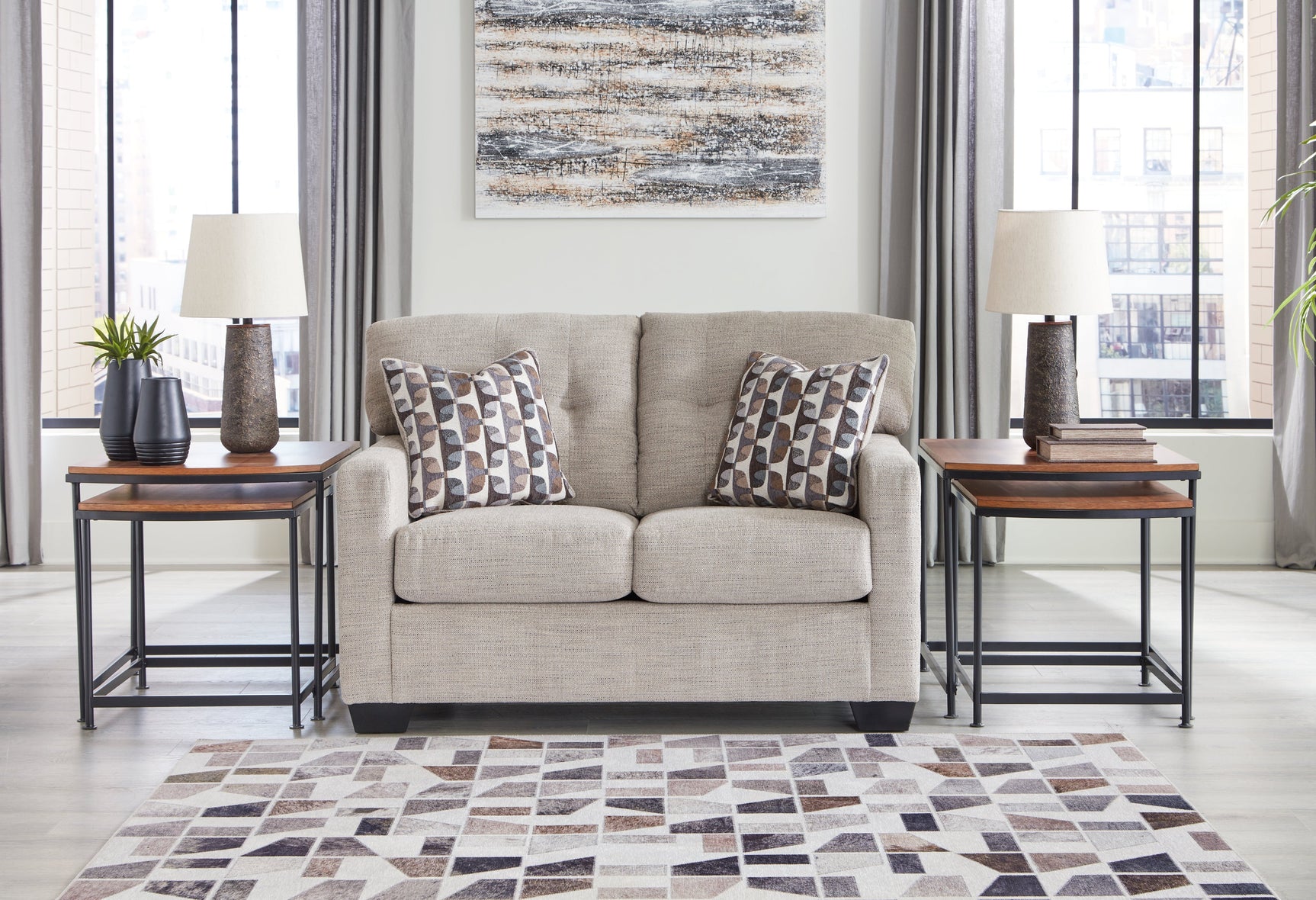 Mahoney Pebble Full Sofa Sleeper and Loveseat (Online Special Price) - Ornate Home