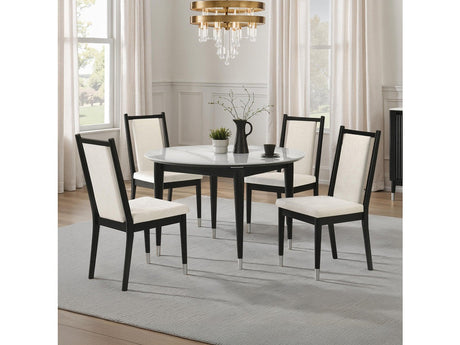 Maidstone Black/White 5 Pc. Round Dining Table Set - Ornate Home