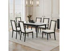 Maidstone Black/White 7 Pc. Dining Table Set - Ornate Home