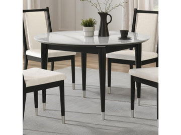 Maidstone Black/White Round Dining Table - Ornate Home