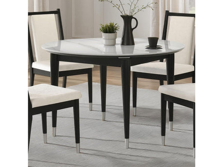 Maidstone Black/White Round Dining Table - Ornate Home