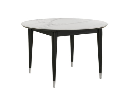 Maidstone Black/White Round Dining Table - Ornate Home