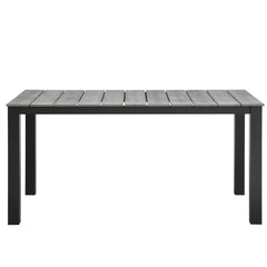 Maine Brown/Gray 63" Outdoor Patio Dining Table - Ornate Home