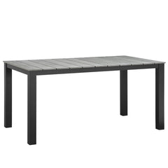 Maine Brown/Gray 7 Piece Outdoor Patio Dining Set - 79.5x107" - Ornate Home