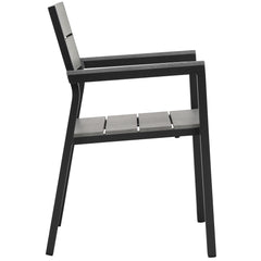 Maine Brown/Gray Dining Outdoor Patio Armchair - Ornate Home