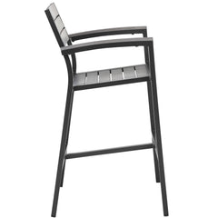 Maine Brown/Gray Outdoor Patio Bar Stool (Set of 2) - Ornate Home