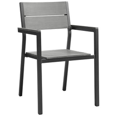 Maine Brown/Gray Outdoor Patio Dining Armchair (Set of 2) - Ornate Home