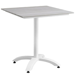 Maine White/Light Gray 28" Outdoor Patio Dining Table - Ornate Home