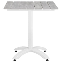 Maine White/Light Gray 28" Outdoor Patio Dining Table - Ornate Home