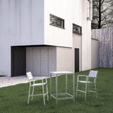Maine White/Light Gray 3 Piece Outdoor Patio Dining Set - 27.5x67.5" - Ornate Home