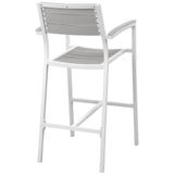 Maine White/Light Gray 3 Piece Outdoor Patio Dining Set - 27.5x67.5" - Ornate Home