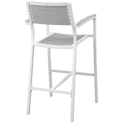 Maine White/Light Gray 3 Piece Outdoor Patio Dining Set - 27.5x67.5" - Ornate Home