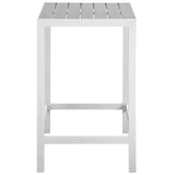 Maine White/Light Gray 3 Piece Outdoor Patio Dining Set - 27.5x67.5" - Ornate Home