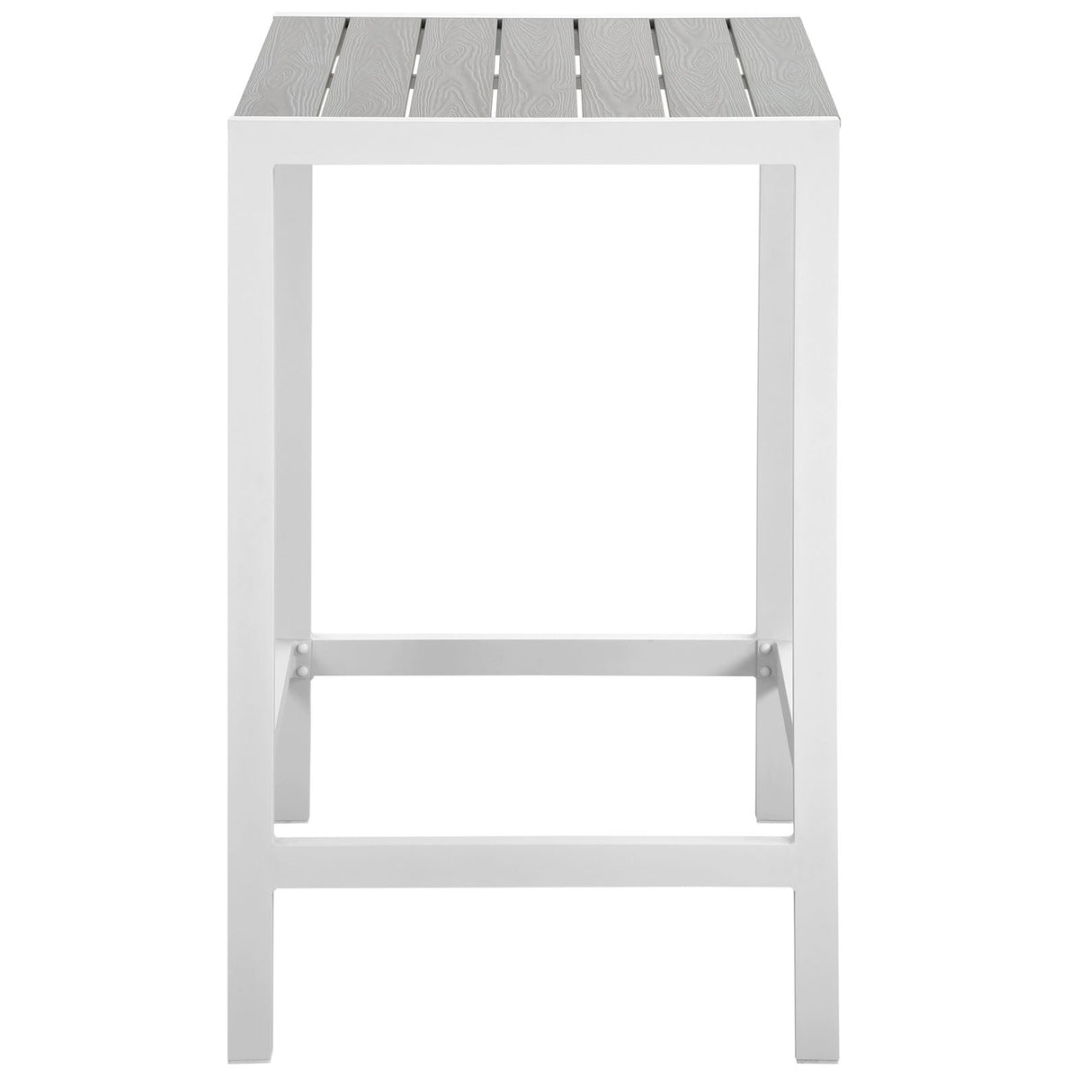 Maine White/Light Gray 3 Piece Outdoor Patio Dining Set - 27.5x67.5" - Ornate Home
