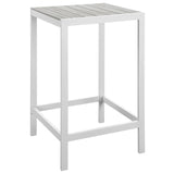 Maine White/Light Gray 3 Piece Outdoor Patio Dining Set - 27.5x67.5" - Ornate Home
